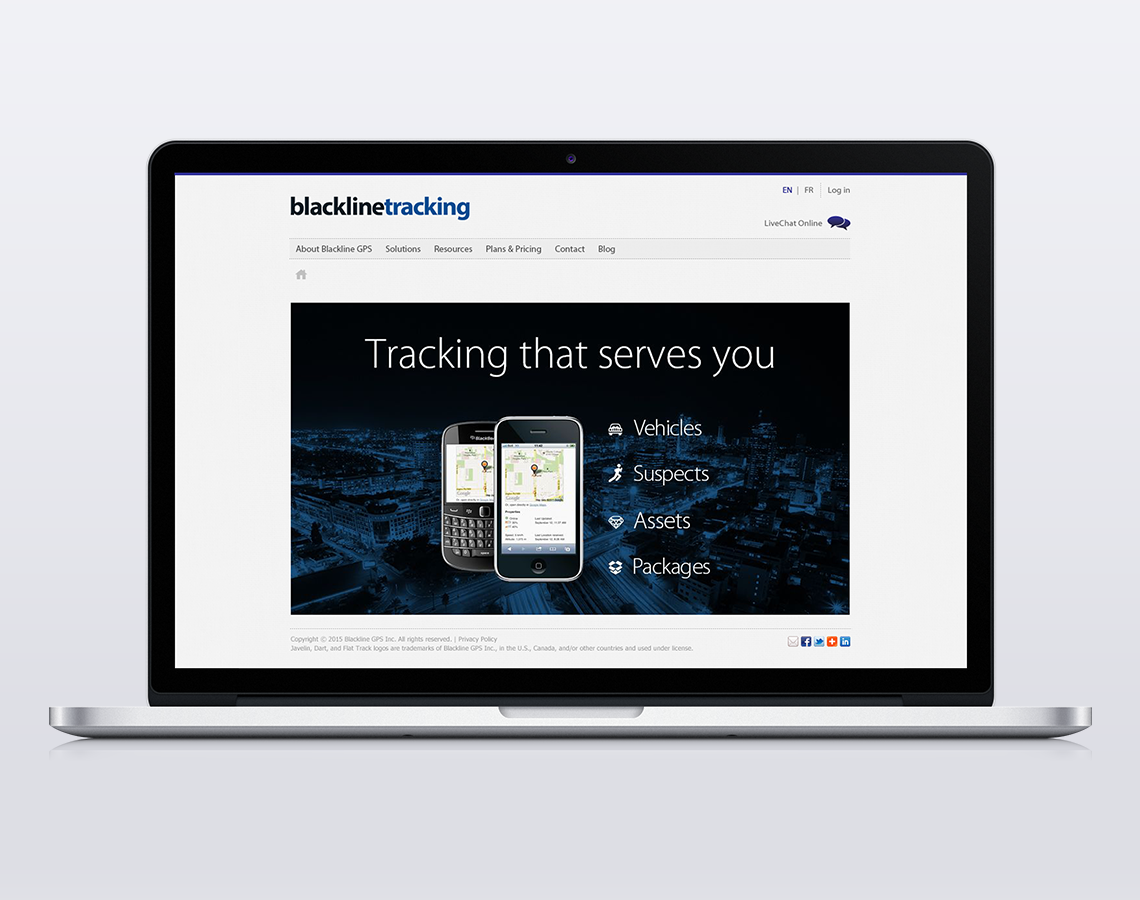 blackline tracking web design